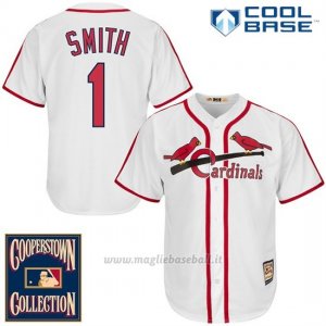 Maglia Baseball Uomo St. Louis Cardinals St Louis Ozzie Smith 1 Bianco Cool Base Cooperstown