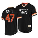 Maglia Baseball Uomo San Francisco Giants Johnny Cueto Cooperstown Collection Script Fashion Nero