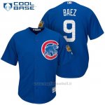 Maglia Baseball Uomo Chicago Cubs 9 Javier Baez 2017 Allenamento Primaverile Cool Base Giocatore