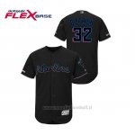 Maglia Baseball Uomo Miami Marlins Derek Dietrich 150th Aniversario Patch 2019 Flex Base Nero