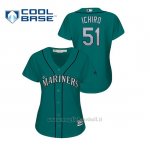 Maglia Baseball Donna Seattle Mariners Ichiro Suzuki Cool Base Majestic Verde
