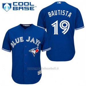 Maglia Baseball Uomo Toronto Blue Jays Jose Bautista 19 Blu Alterner Cool Base