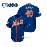 Maglia Baseball Uomo New York Mets Jacob Degrom Cool Base Entrenamiento De Primavera 2019 Blu