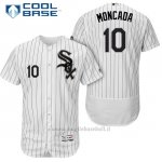 Maglia Baseball Uomo Chicago White Sox 10 Yoan Moncada Biancohome Autentico Collezione Giocatore Cool Base