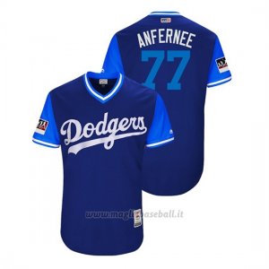 Maglia Baseball Uomo Los Angeles Dodgers Dennis Santana 2018 Llws Players Weekend Anfernee Royal
