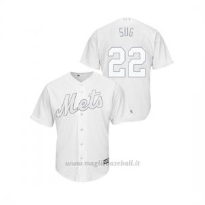 Maglia Baseball Uomo New Y Ork Mets Dominic Smith 2019 Players Weekend Replica Bianco