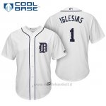 Maglia Baseball Uomo Detroit Tigers 2017 Estrellas y Rayas Jose Iglesias Bianco Cool Base