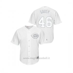 Maglia Baseball Uomo Cincinnati Reds Kevin Gausman 2019 Players Weekend Gausy Replica Bianco