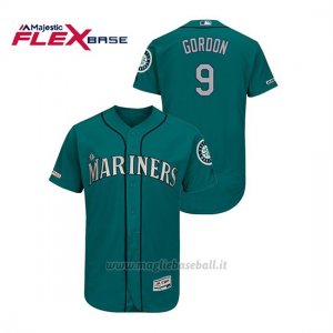 Maglia Baseball Uomo Seattle Mariners Dee Gordon 150th Aniversario Patch Autentico Flex Base Verde