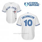 Maglia Baseball Uomo Toronto Blue Jays Edwin Encarnacion 10 Bianco 1ªCool Base