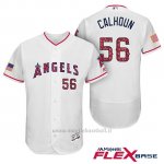 Maglia Baseball Uomo Los Angeles Angels 2017 Estrellas y Rayas Kole Calhoun Bianco Flex Base