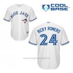 Maglia Baseball Uomo Toronto Blue Jays Ricky Romero 24 Bianco 1ªCool Base