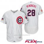 Maglia Baseball Uomo Chicago Cubs 2017 Estrellas y Rayas Cubs 28 Kyle Hendricks Bianco Flex Base