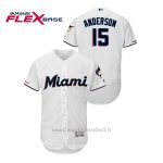 Maglia Baseball Uomo Miami Marlins Brian Anderson 150th Aniversario Patch 2019 Flex Base Bianco