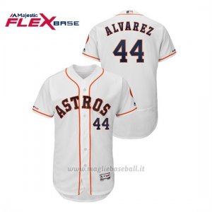 Maglia Baseball Uomo Houston Astros 44 Y Ordan Alvarez Flex Base Autentico Collezione Bianco