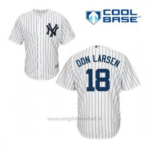Maglia Baseball Uomo New York Yankees Don Larsen 18 Bianco 1ªCool Base