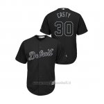 Maglia Baseball Hombre Detroit Tigers 30 Harold Castro 2019 Players Weekend Casty Replica Nero