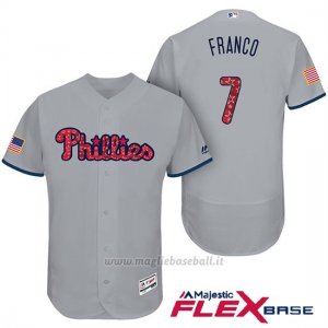 Maglia Baseball Uomo Philadelphia Phillies 2017 Estrellas y Rayas Maikel Franco Grigio Flex Base