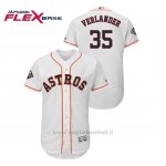 Maglia Baseball Uomo Houston Astros 35 Justin Verlander 2019 World Series Bound Flex Base Bianco