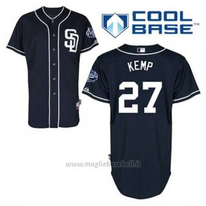 Maglia Baseball Uomo San Diego Padres Matt Kemp 27 Blu Blu Alterner Cool Base