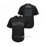Maglia Baseball Hombre San Francisco Giants 10 Evan Longoria 2019 Players Weekend Replica Nero