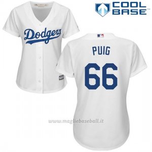 Maglia Baseball Donna Los Angeles Dodgers Yasiel Puig Cool Base Bianco