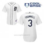 Maglia Baseball Uomo Detroit Tigers Alan Trammell 3 Bianco 1ªCool Base