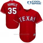 Maglia Baseball Uomo Texas Rangers Cole Hamels Scarlet Cool Base Giocatore