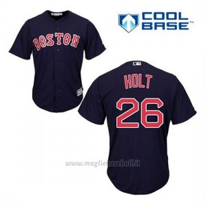 Maglia Baseball Uomo Boston Red Sox 26 Brock Holt Blu Alterner Cool Base