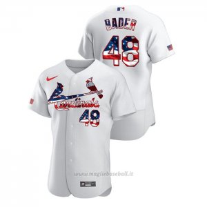 Maglia Baseball Uomo St. Louis Cardinals Harrison Bader 2020 Stars & Stripes 4th of July Bianco
