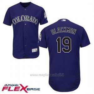 Maglia Baseball Uomo Colorado Rockies 19 Charlie Neromon Viola Flex Base