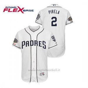 Maglia Baseball Uomo San Diego Padres Jose Pirela 150th Aniversario Patch Flex Base Bianco