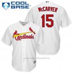 Maglia Baseball Uomo St. Louis Cardinals Tim Mccarver 15 Bianco 1ªCool Base
