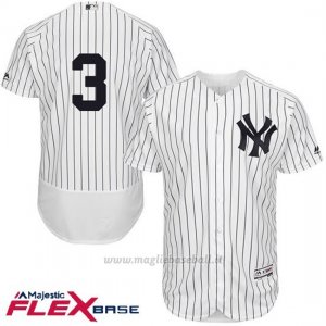 Maglia Baseball Uomo New York Yankees Babe Ruth Majestic Autentico Collezione Flex Base Bianco