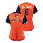 Maglia Baseball Donna Houston Astros Jake Marisnick 2018 Llws Players Weekend Big Fudge Orange