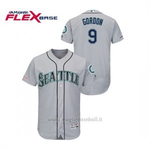 Maglia Baseball Uomo Seattle Mariners Dee Gordon 150th Aniversario Patch Autentico Flex Base Grigio