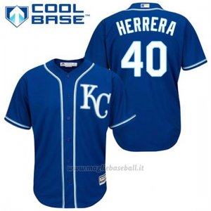 Maglia Baseball Uomo Kansas City Royals Kelvin Herrera 40 Blu Alterner Cool Base