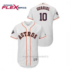 Maglia Baseball Uomo Houston Astros 10 Yuli Gurriel 2019 World Series Bound Flex Base Bianco