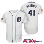 Maglia Baseball Uomo Detroit Tigers 2017 Estrellas y Rayas Victor Martinez Bianco Flex Base