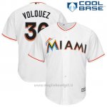 Maglia Baseball Uomo Miami Marlins Edinson Volquez Bianco Cool Base