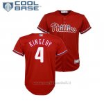 Maglia Baseball Bambino Philadelphia Phillies Scott Kingery Cool Base Majestic Alterner Replica Rosso