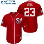 Maglia Baseball Uomo Washington Nationals Derek Norris Scarlet 2017 Allenamento Primaverile Cool Base
