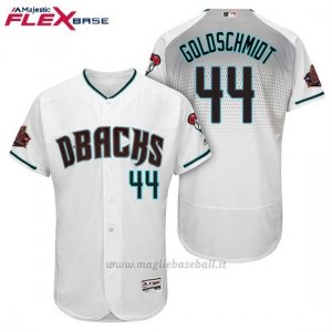 Maglia Baseball Uomo Arizona Diamondbacks 44 Paul Goldschmidt Bianco Aqua 1ª20 Anniversario Flex Base