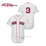 Maglia Baseball Uomo Boston Red Sox Sandy Leon 150th Aniversario Patch Flex Base Bianco