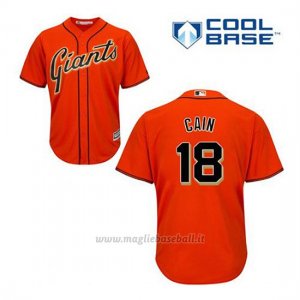 Maglia Baseball Uomo San Francisco Giants Matt Cain 18 Arancione Alterner Cool Base