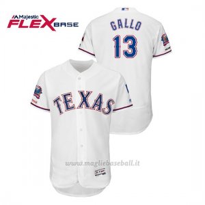 Maglia Baseball Uomo Texas Rangers Joey Gallo 150th Aniversario Patch Final Season Stadium Patch Bianco