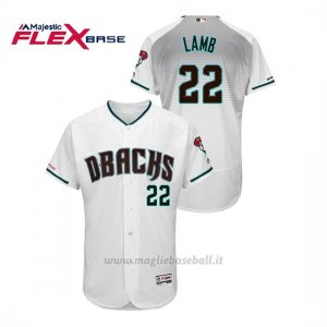 Maglia Baseball Uomo Arizona Diamondbacks Jake Lamb 150th Aniversario Patch Autentico Flex Base Bianco