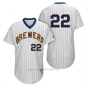 Maglia Baseball Uomo Milwaukee Brewers Matt Garza Bianco 1982 Turn Back The Clock