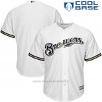 Maglia Baseball Uomo Milwaukee Brewers Majestic Bianco Cool Base