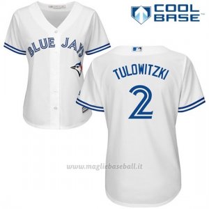 Maglia Baseball Donna Toronto Blue Jays Troy Tulowitzki Cool Base Bianco
